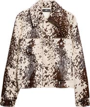 AMIRI Embellished Genuine Calf Hair Trucker Jacket