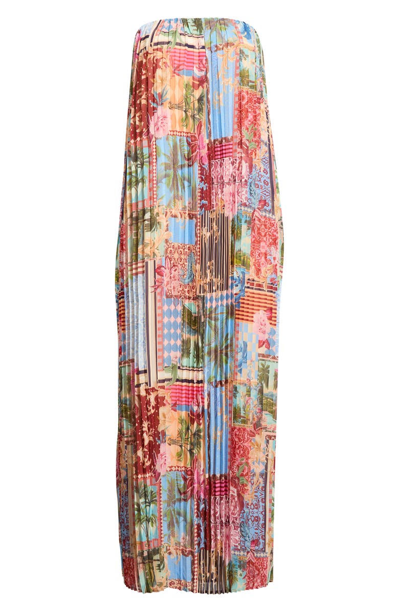 SUGARLIPS Melani Tropical Isabela Pleated Maxi Dress, Main, color, 