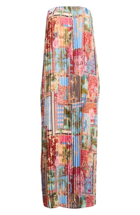 Melani Tropical Isabela Pleated Maxi Dress