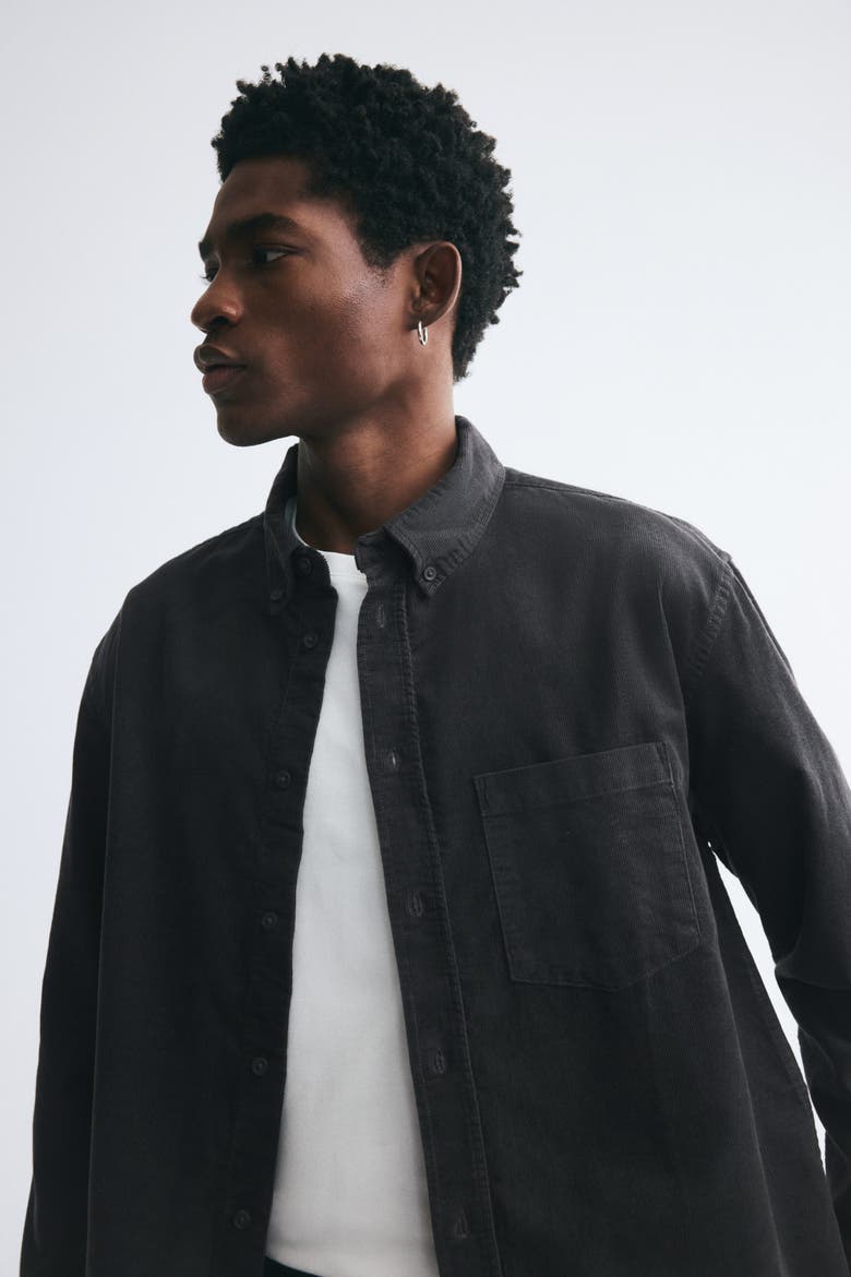 Regular-fit Corduroy Shirt, Alternate, color, Dark denim gray
