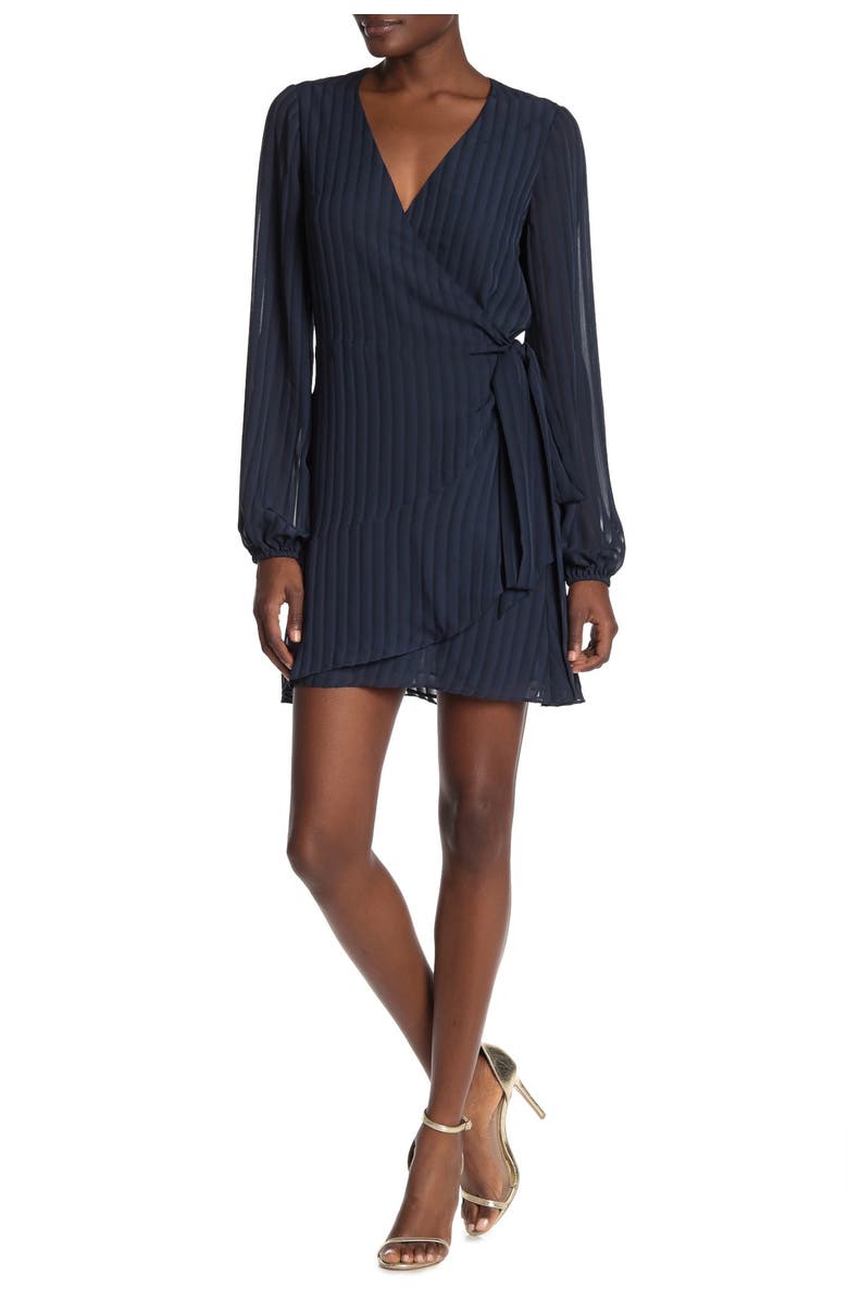 Ramy Brook Reed Shadow Stripe Wrap Dress, Main, color, 