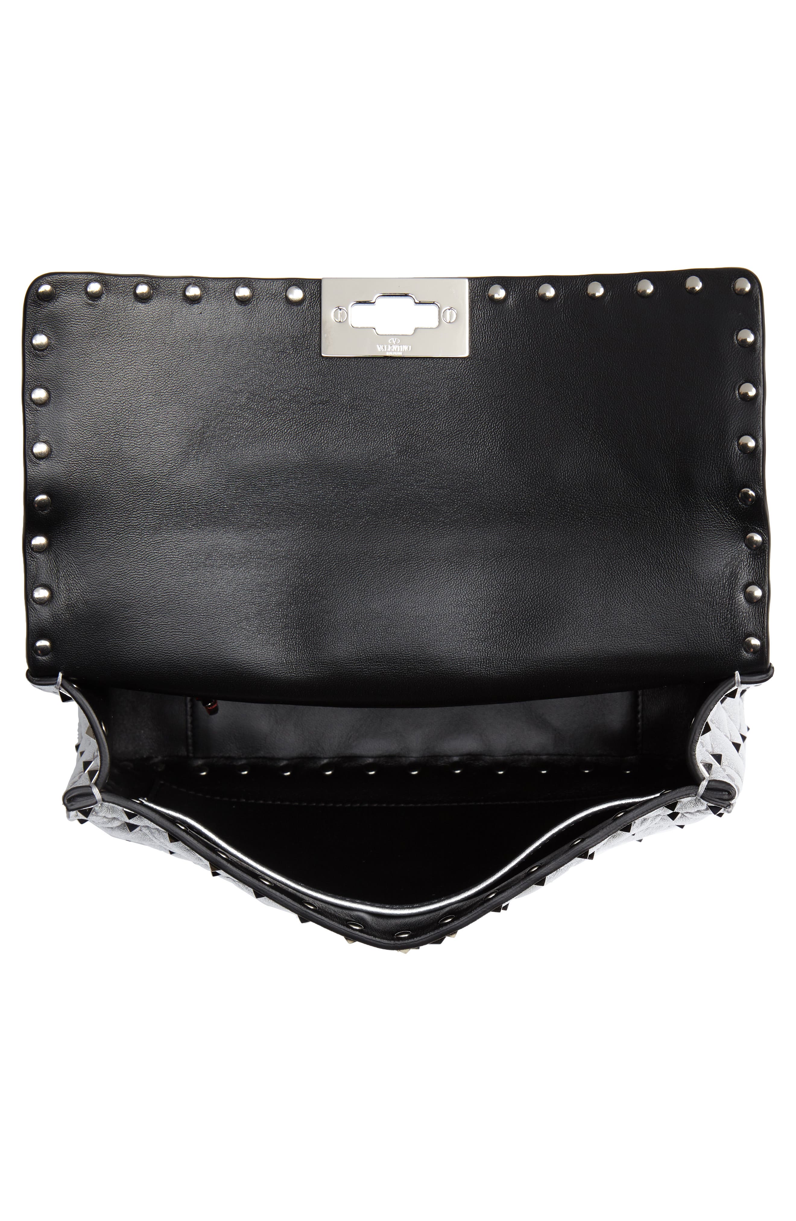 Valentino Garavani Medium Rockstud Leather Shoulder Bag, Alternate, color, 