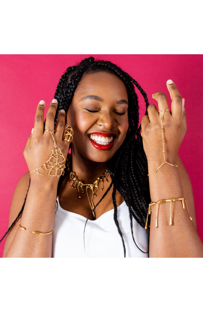 Lucy Quartermaine Open Drop Bangle, Alternate, color, Gold Vermeil