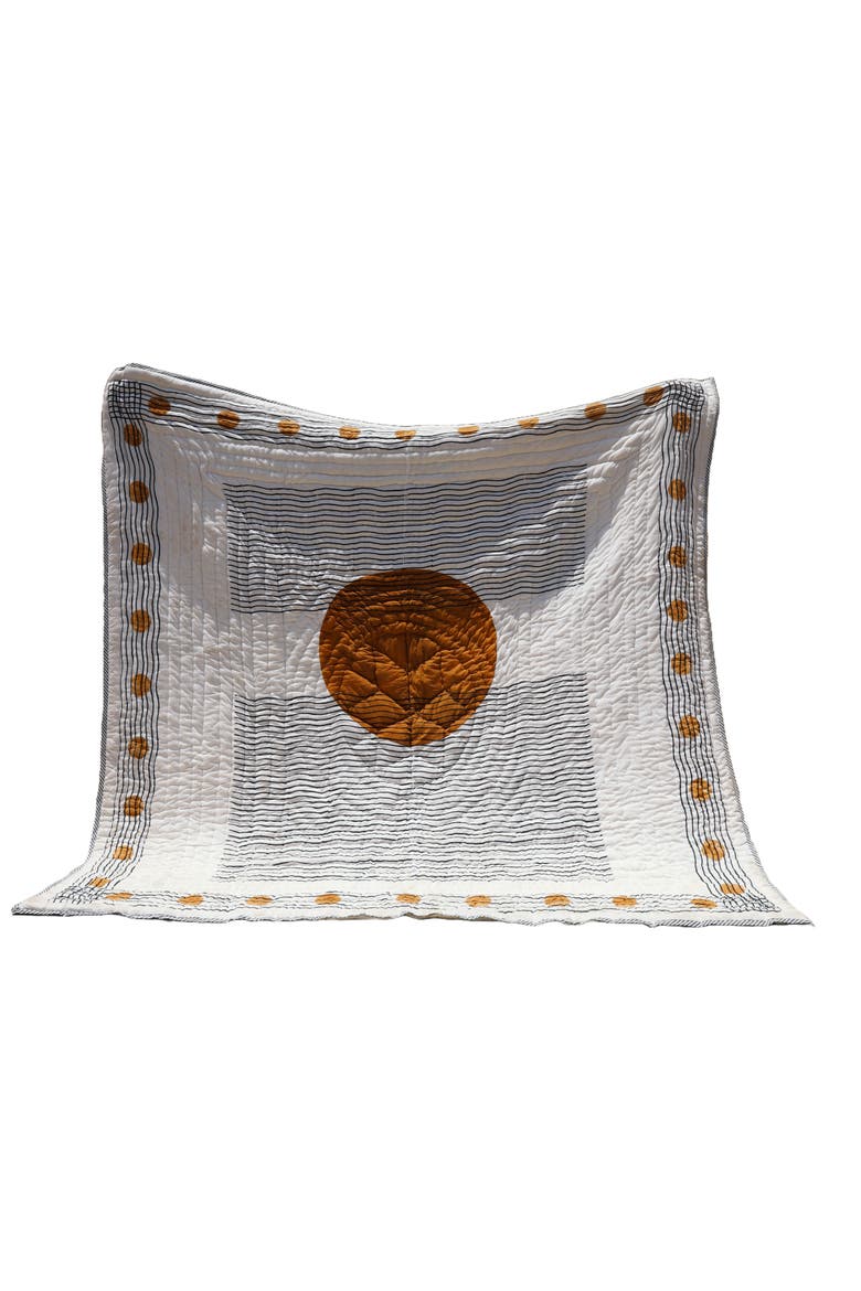 Ascension Quilt Bedding Set With 2 Shams, Alternate, color, White, Brown