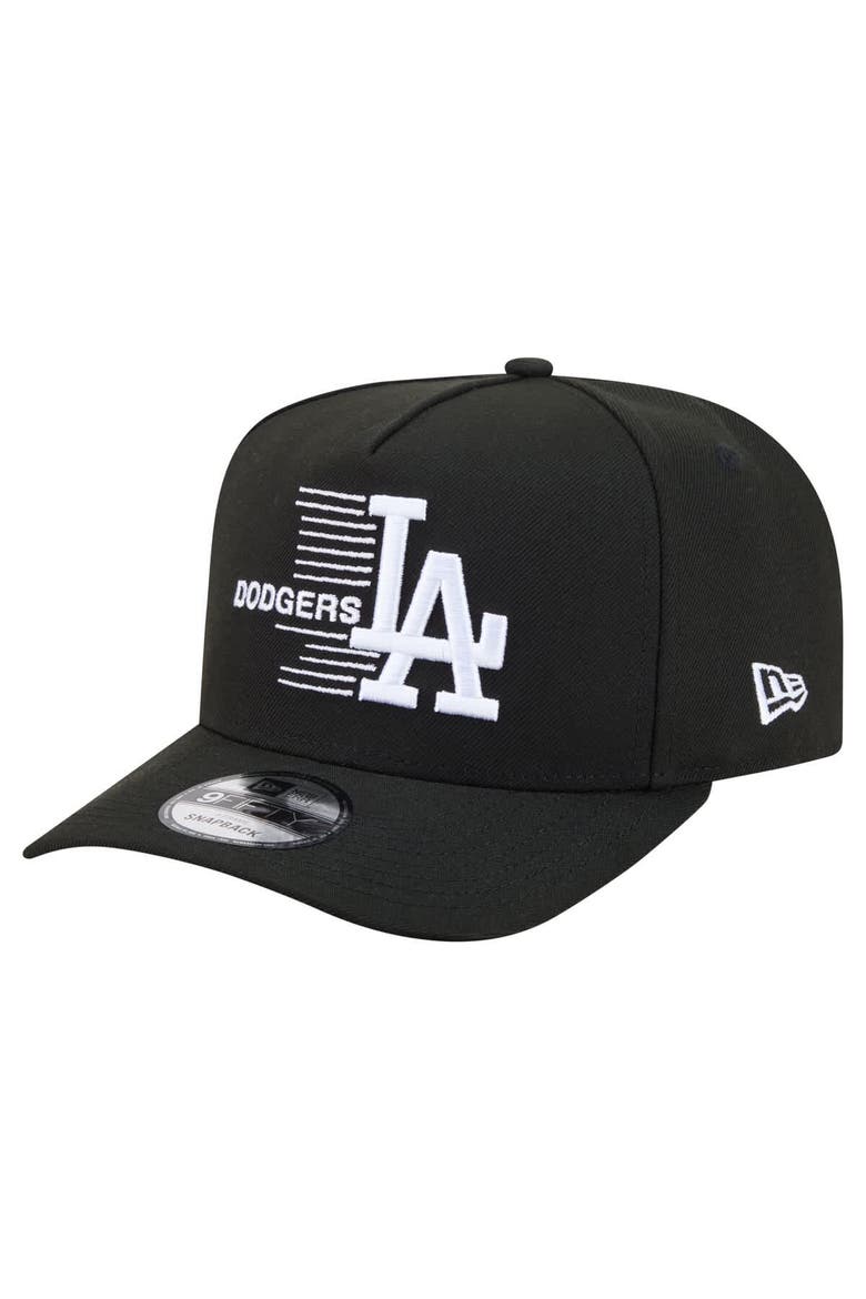 Men's New Era  Black Los Angeles Dodgers Motion A-Frame 9FIFTY Snapback Hat, Main, color, Black