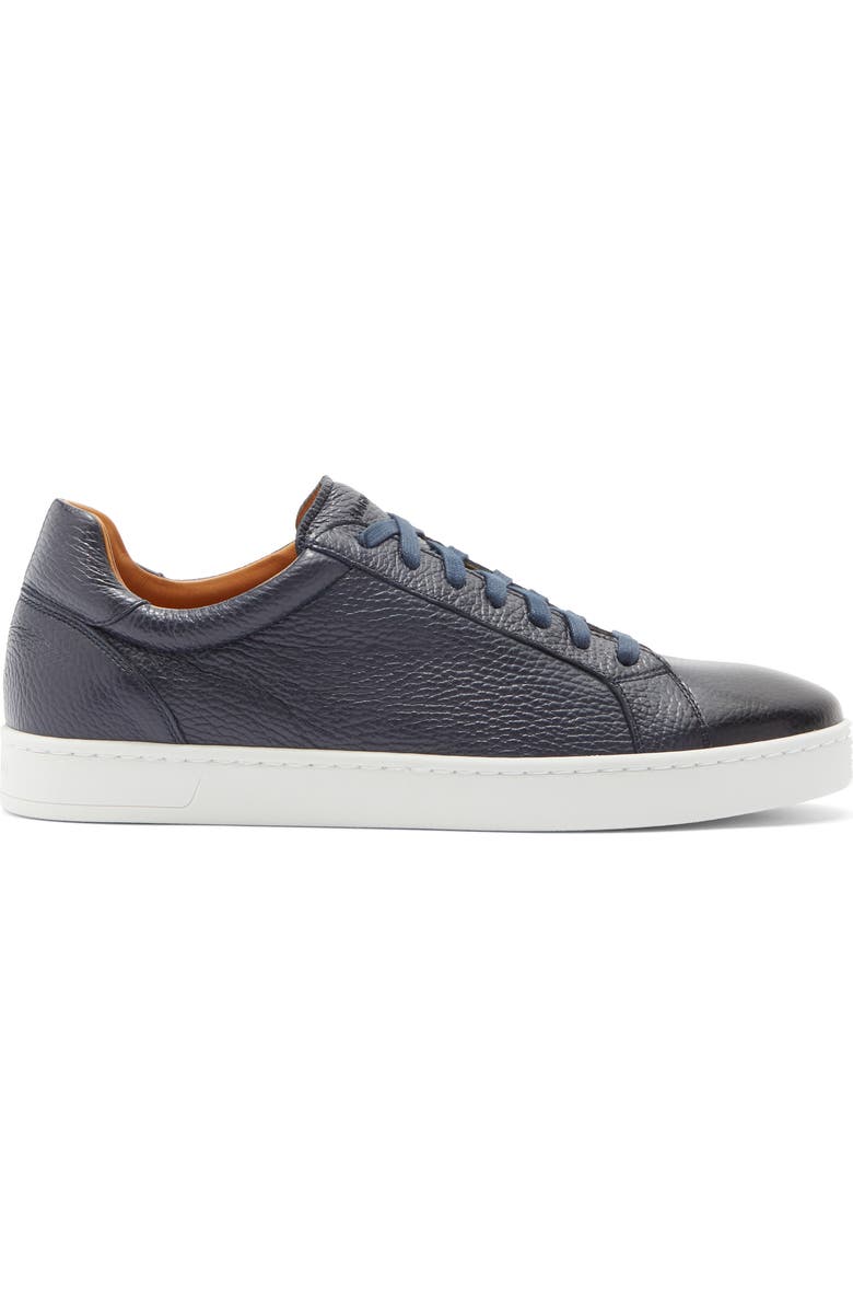 Magnanni Elonso Leather Sneaker, Alternate, color, Navy Pebble