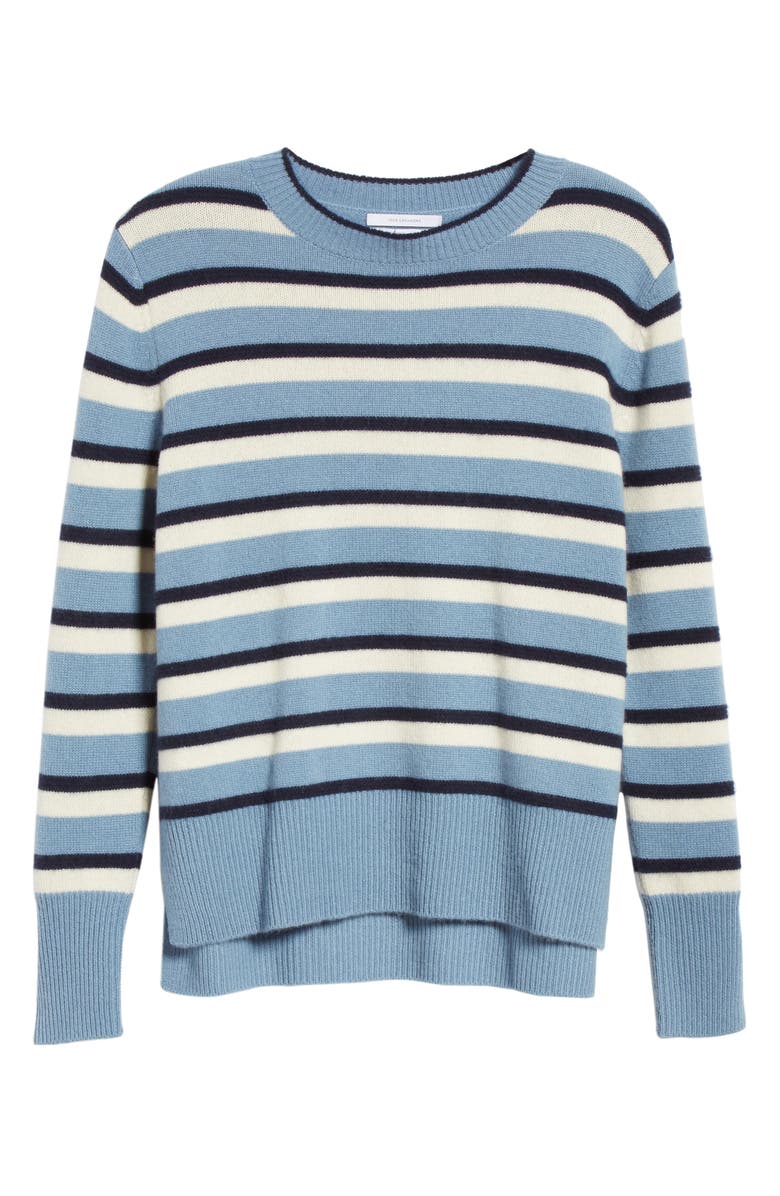 Nordstrom Signature Stripe Cashmere High/Low Sweater, Alternate, color, 