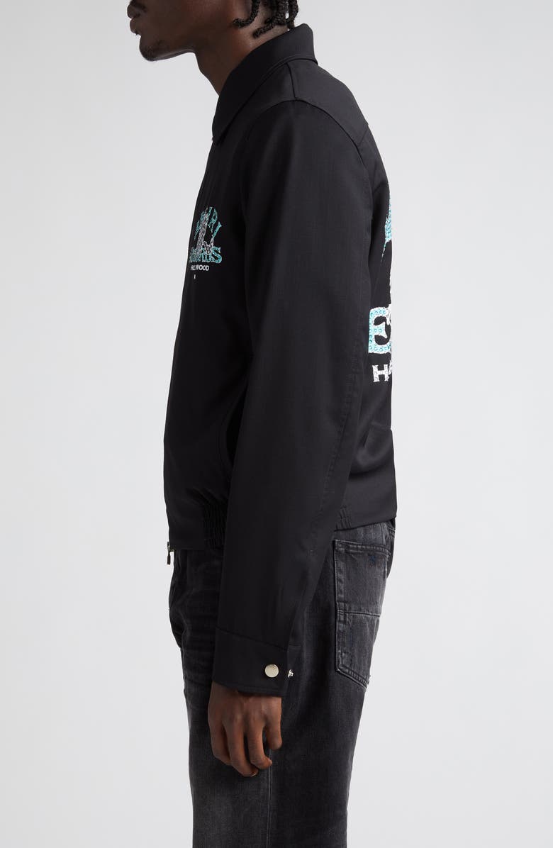 AMIRI Crystal Embellished Wolf Logo Jacket, Alternate, color, 