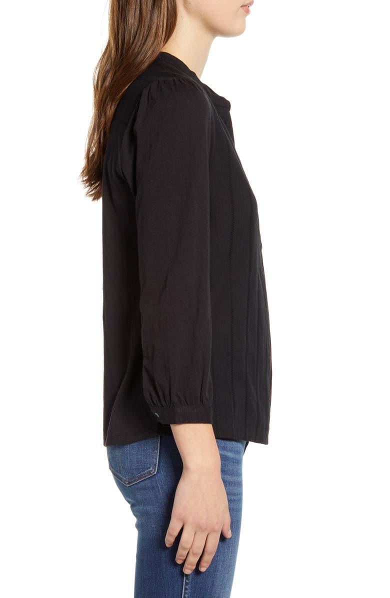 Lucky Brand Mixed Weave Button Front Top, Alternate, color, 