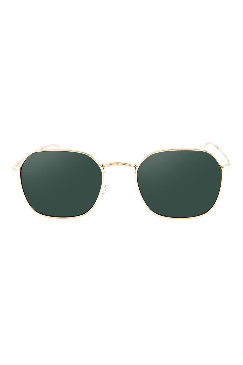 Kai 50mm Polarized Oval Sunglasses, Main, color, BLACK