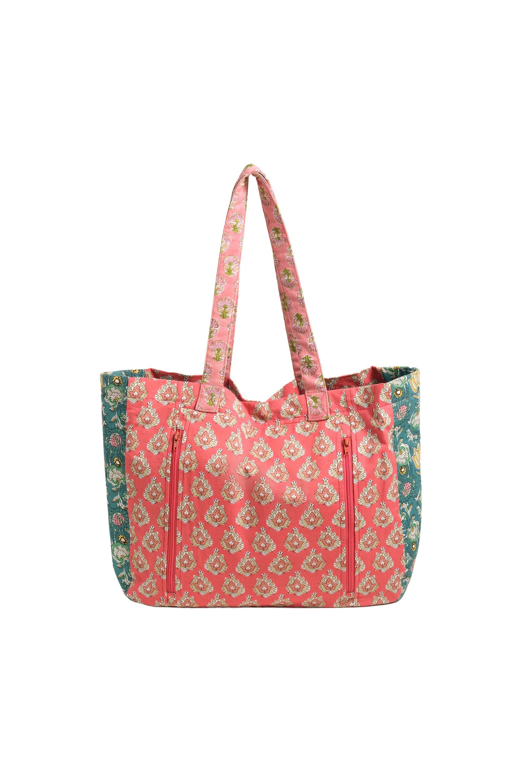 Rajpath Block Printed 100% Cotton Bag 16.5" Artisan Bag, Main, color, Red