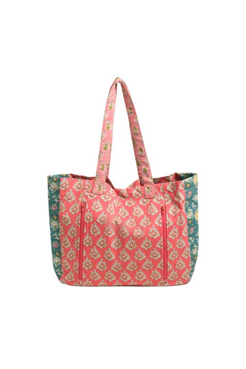 Rajpath Block Printed 100% Cotton Bag 16.5" Artisan Bag