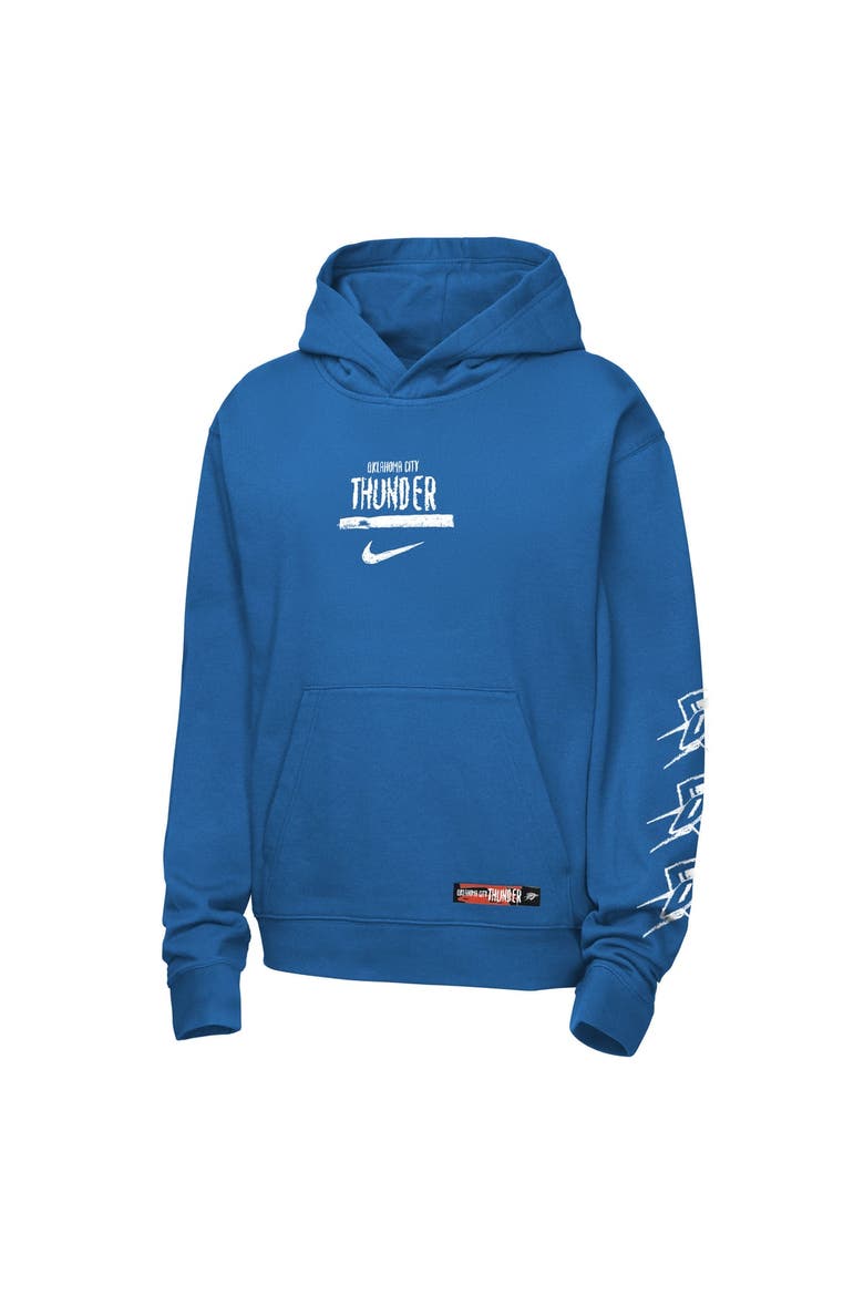 Youth Nike Blue Oklahoma City Thunder Courtside Club Premiere Hoodie, Alternate, color, Blue