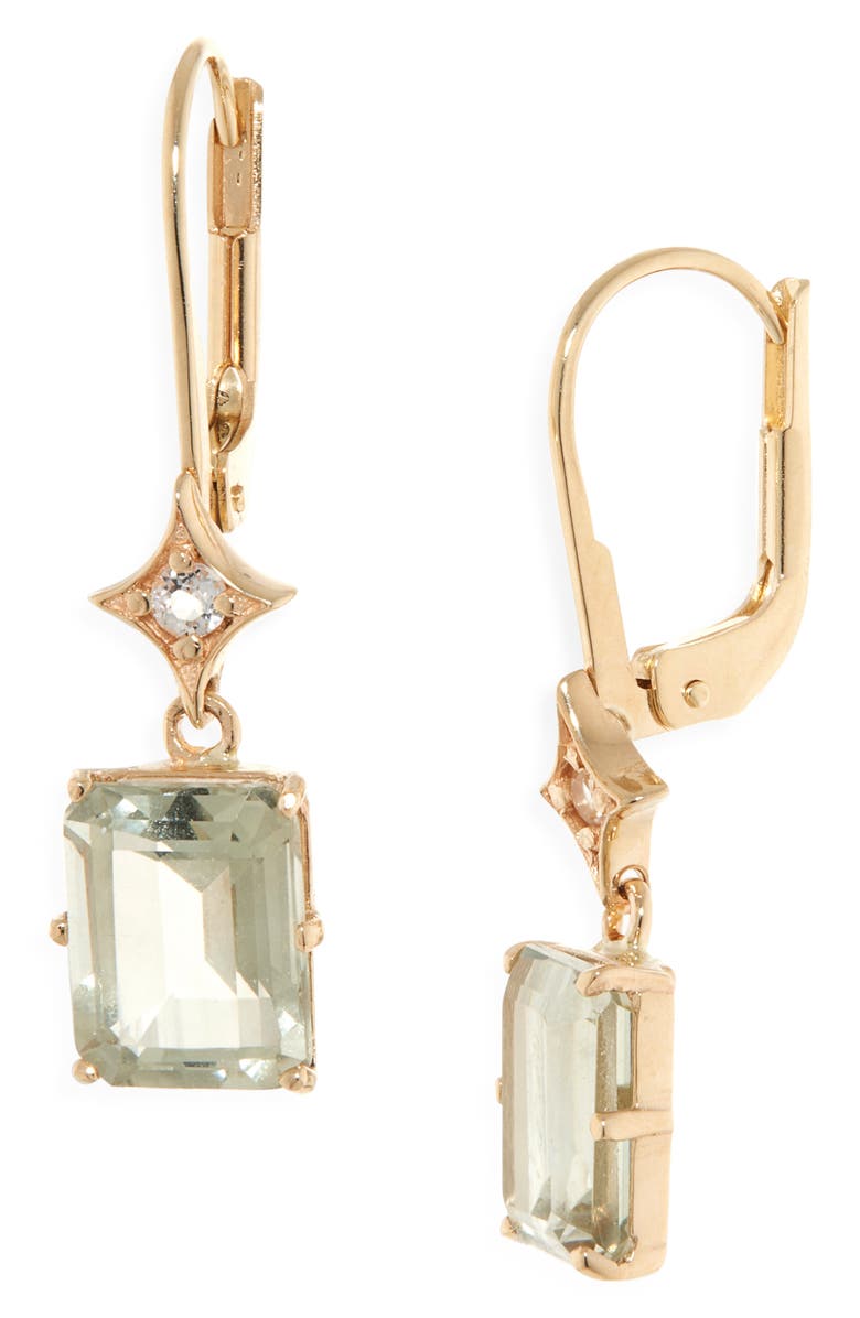 Anzie Jac + Jo Aurora Rectangular Drop Earrings, Main, color, Green