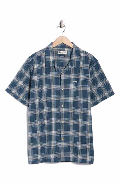 Barbour Fairlands Regular Fit Plaid Short Sleeve Linen & Cotton Button-Up Shirt