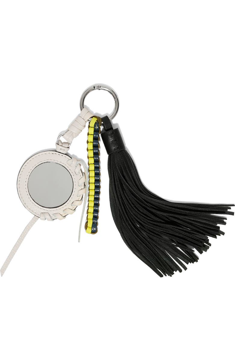 AIMEE Mirror Bag Charm, Main, color, White Multi