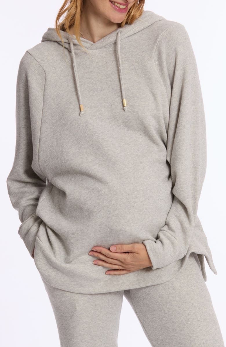 Cache Coeur Maternity and Nursing Hoodie, Main, color, Grey