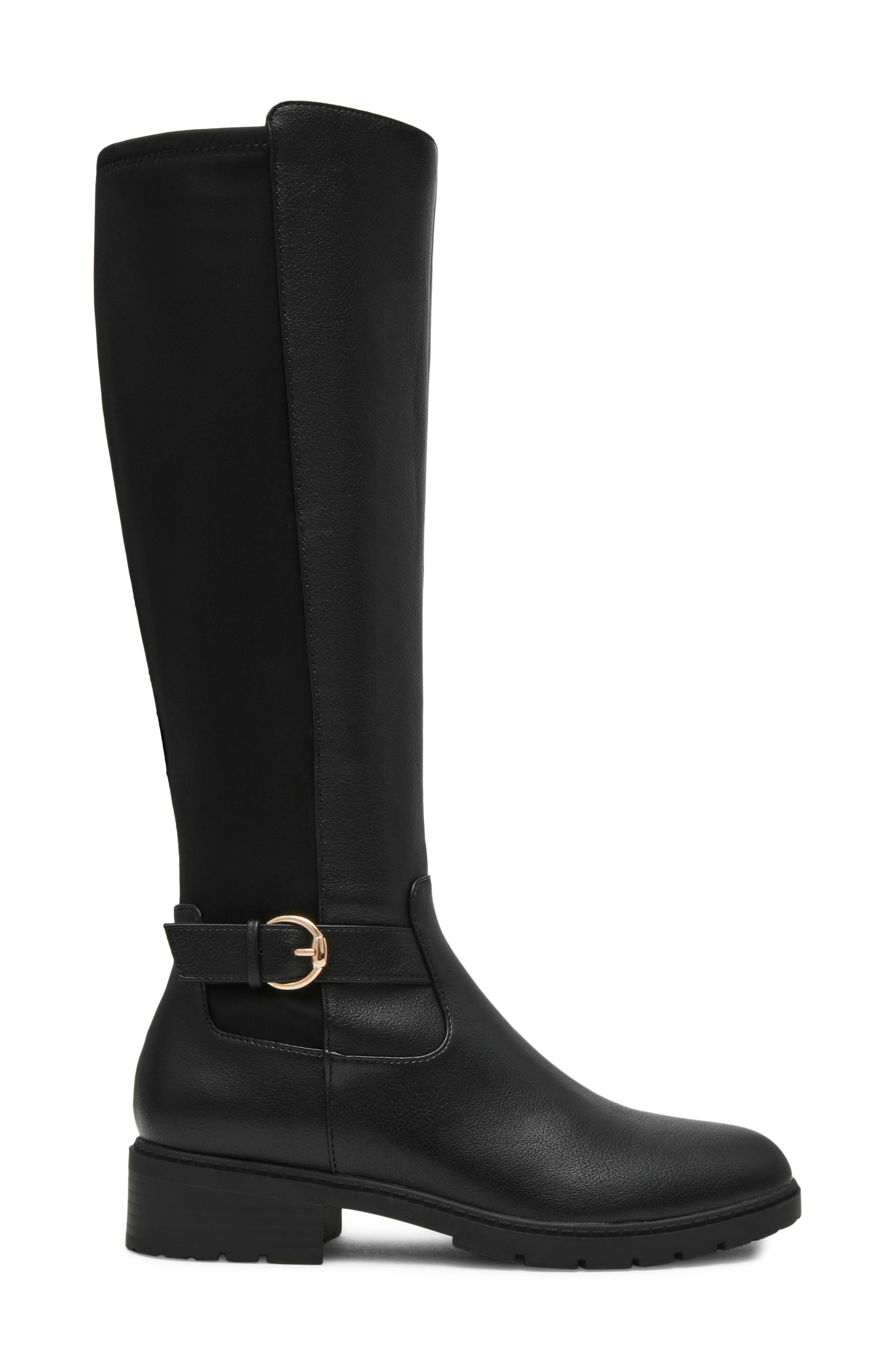 Folke Faux Leather Tall Boot, Alternate, color, BLACK PU-SBPU