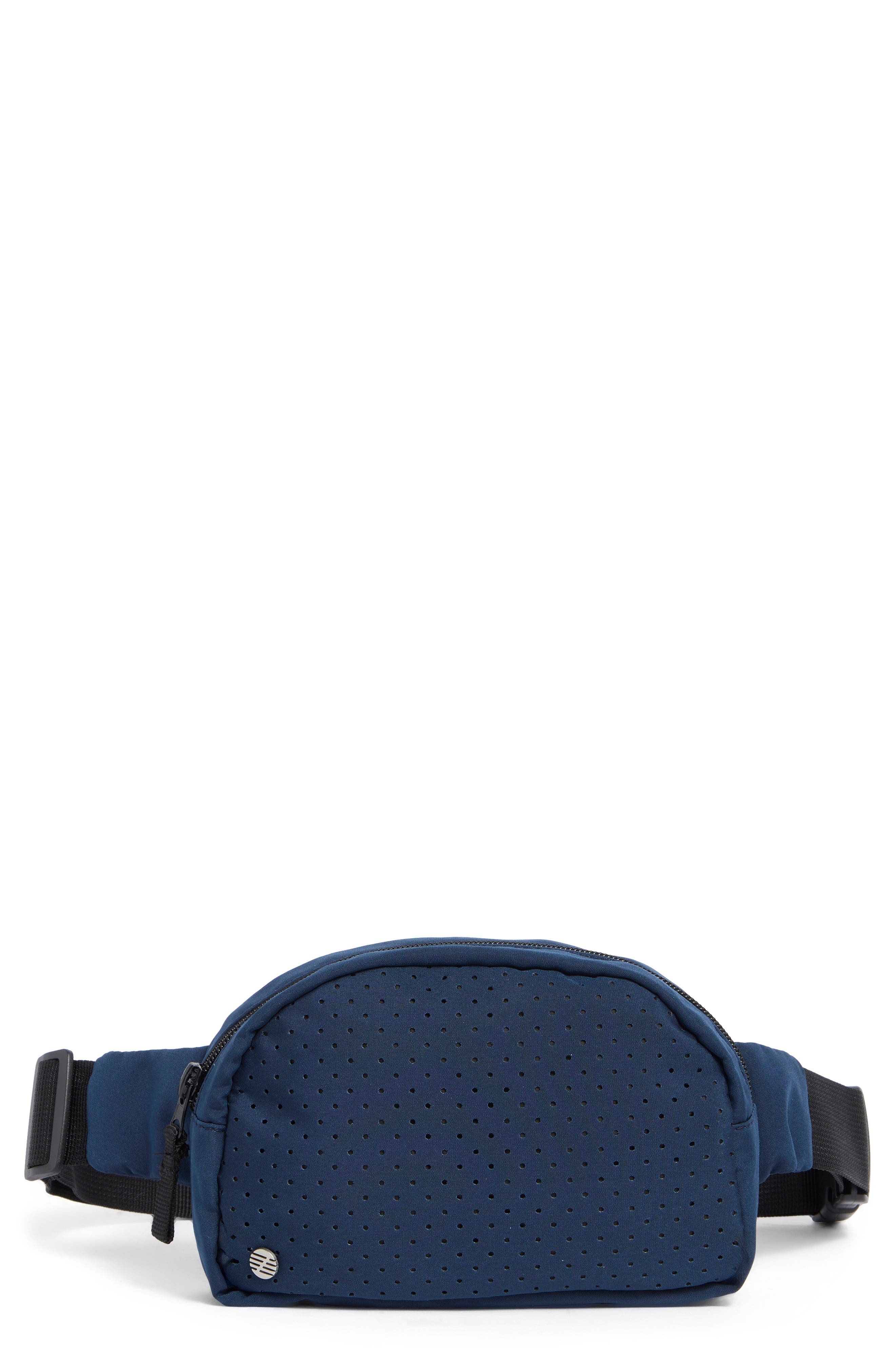 Perforated Belt Bag, Main, color, NAVY SAPPHIRE