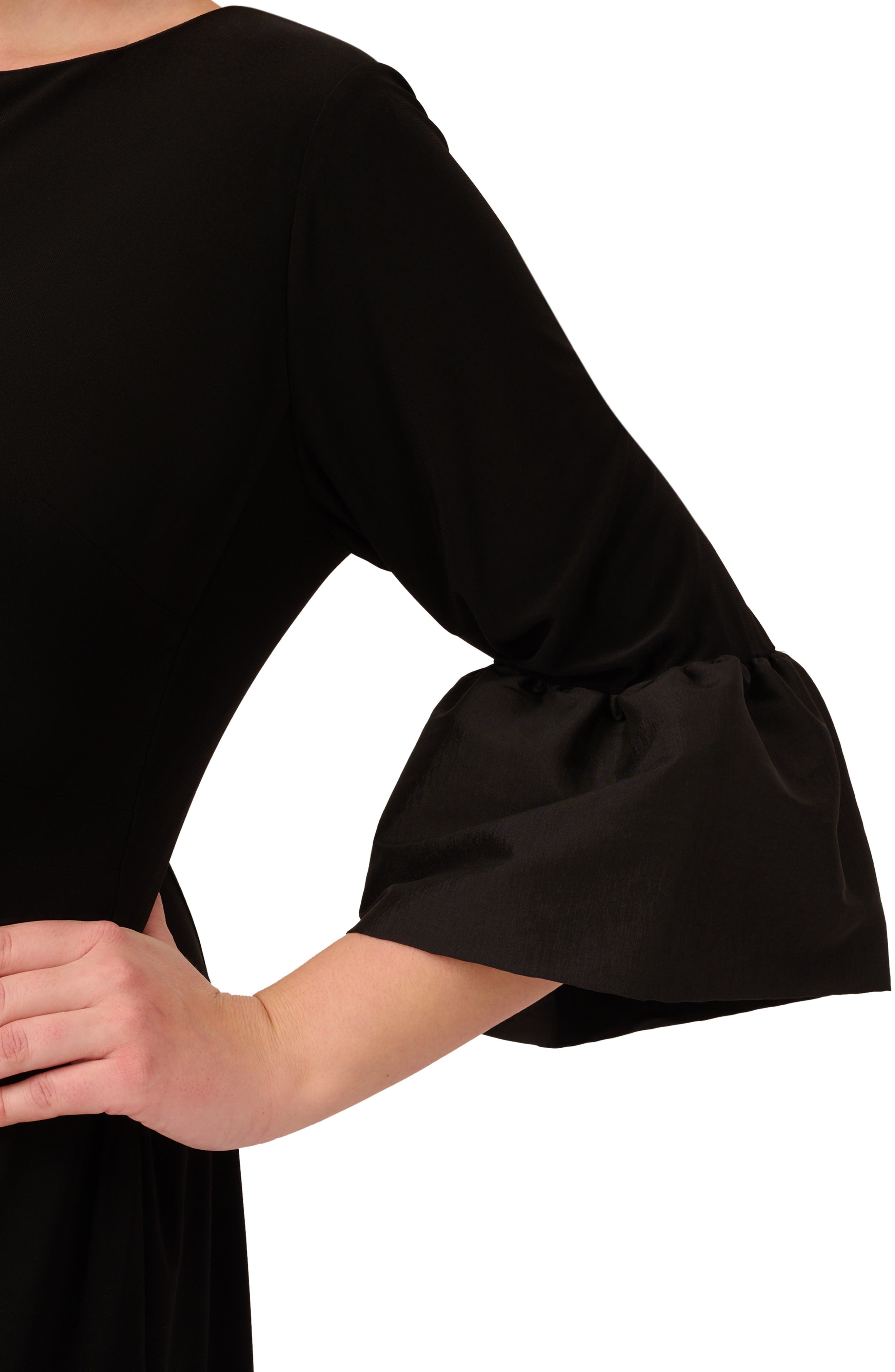 jersey bell sleeve dress Adrianna Papell Sheath (Women) Black dress