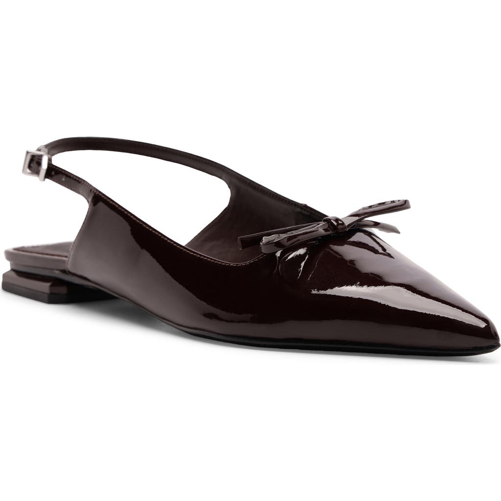 Schutz Violetta Sculpt Pointed Toe Slingback Flat In Burgundy