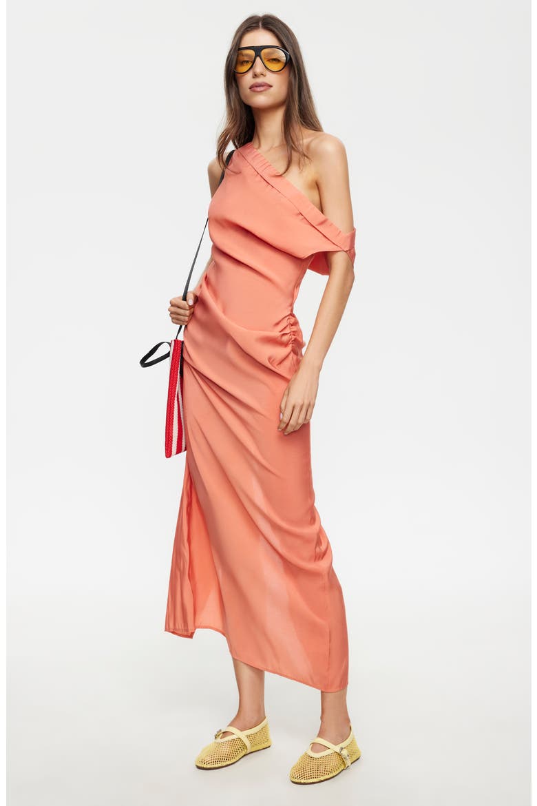 Sweetheart One-Shoulder Maxi Dress, Alternate, color, MAUVE