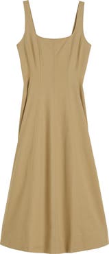 Madewell Seamed Square Neck Sleeveless Midi Dress