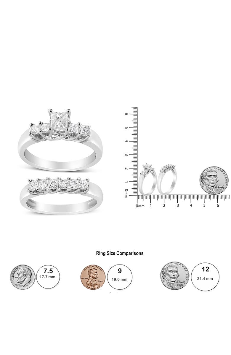 Haus of Brilliance 14K White Gold 1 1/2 Cttw Diamond Engagement Wedding Ring Set, Alternate, color, White