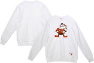 Mitchell & Ness Men's Mitchell & Ness White Cleveland Browns Basic Fleece Pullover Sweatshirt