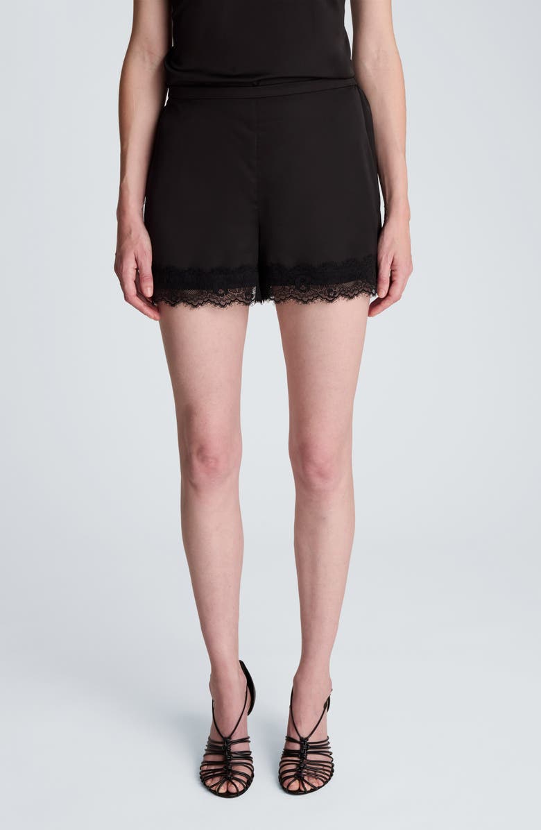 Kenneth Cole Tonal Lace Shorts, Alternate, color, Black