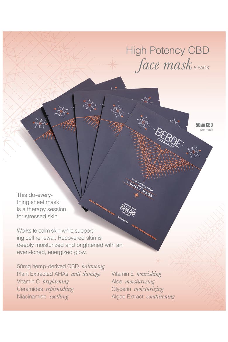 High Potency CBD Sheet Mask, Alternate, color, NO COLOR