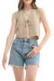 Tie Pointelle Knit Vest