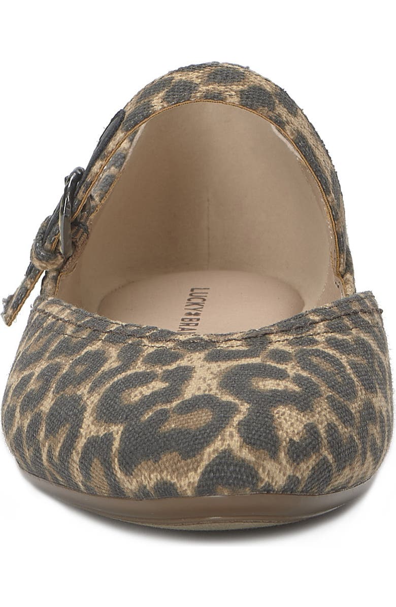 Lucky Brand Cyrena Mary Jane Flat, Alternate, color, Natural Leopard Print Canvas