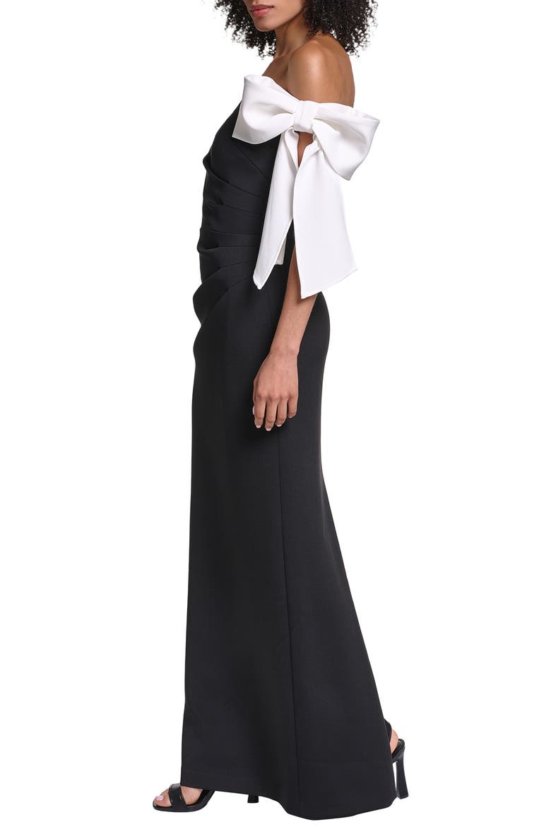 Strapless Gown, Alternate, color, BLACK SOFT WHITE