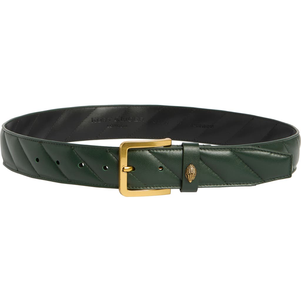 Kurt Geiger London Quilted Belt In Green