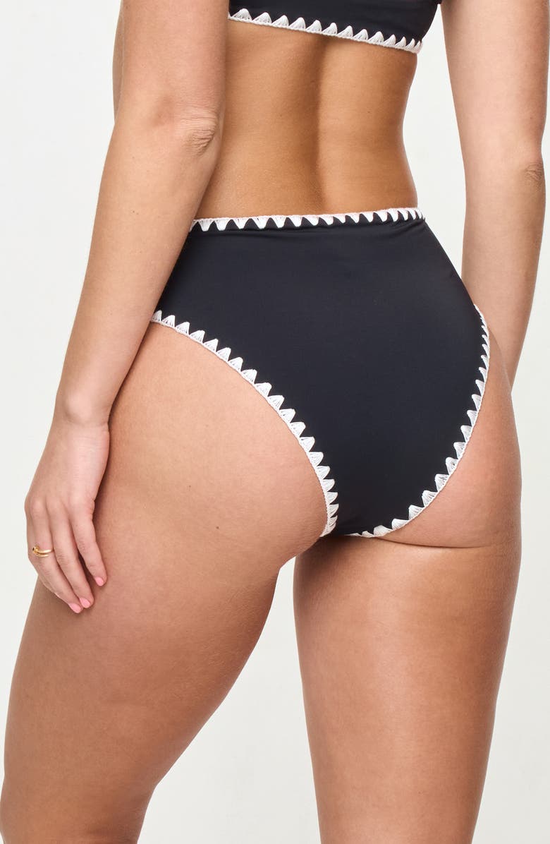 LSPACE Savannah High Waist Bikini Bottoms, Alternate, color, Black/ Cream