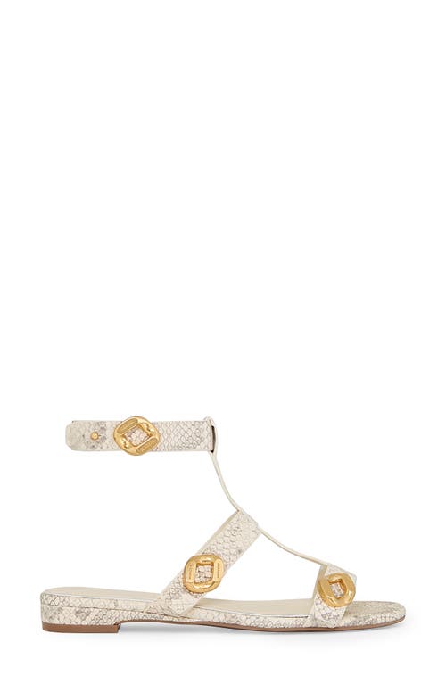 Rebecca Minkoff Snakeskin Embossed Ankle Strap Gladiator Sandal