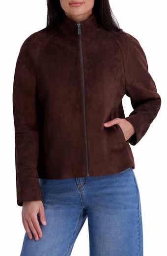 Faux Suede Scuba Jacket