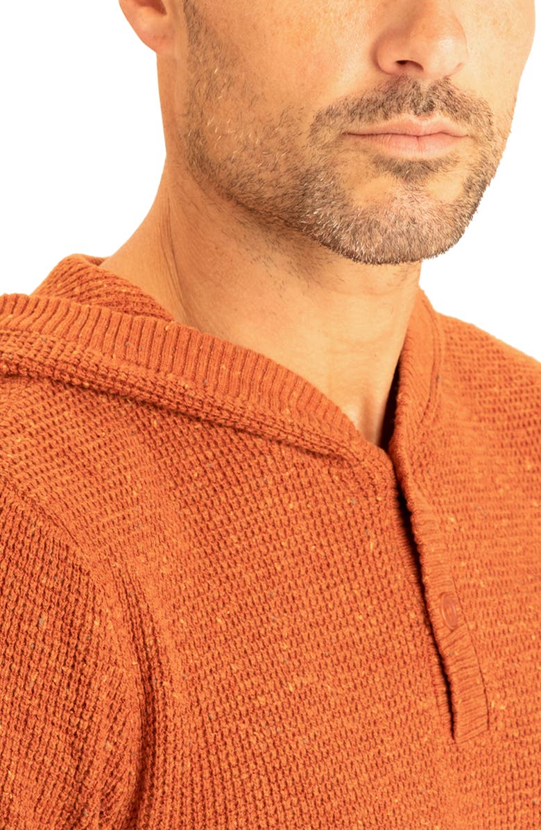 Threads 4 Thought Trim Fit Waffle Knit Henley Hoodie, Alternate, color, Monarch