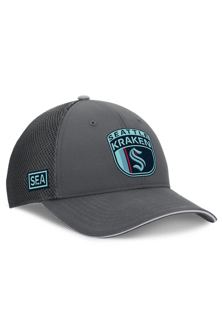 Men's Fanatics Gray Seattle Kraken Authentic Pro Home Ice Trucker Adjustable Hat, Main, color, Gray