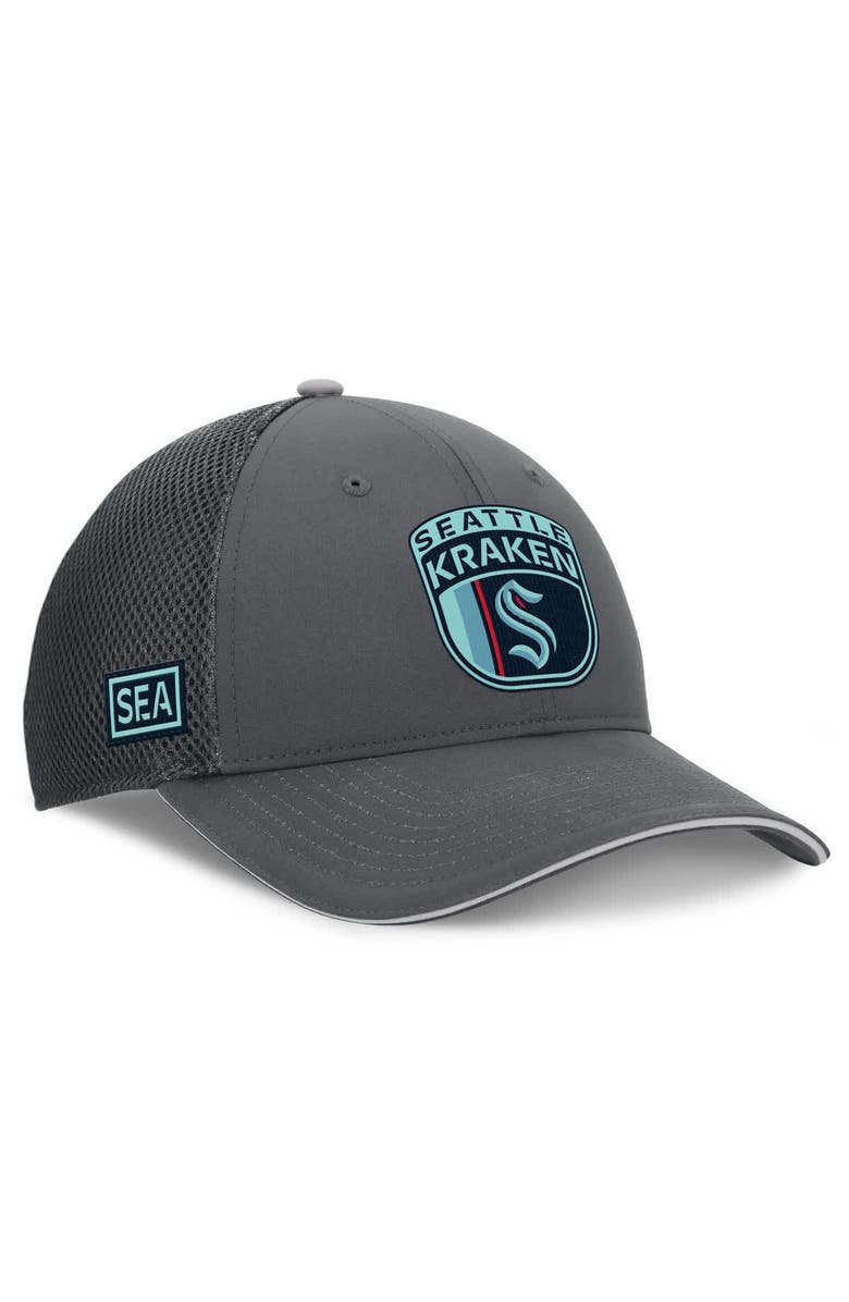 FANATICS Men's Fanatics Gray Seattle Kraken Authentic Pro Home Ice Trucker Adjustable Hat, Main, color, Gray