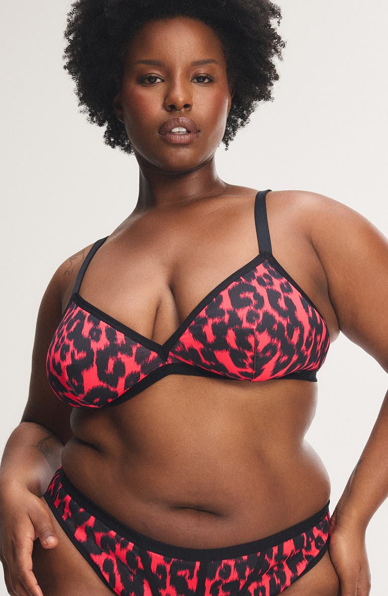 SAVAGE X FENTY City Kitty Unlined Triangle Bralette, Alternate, color, Open Late Red Vintage