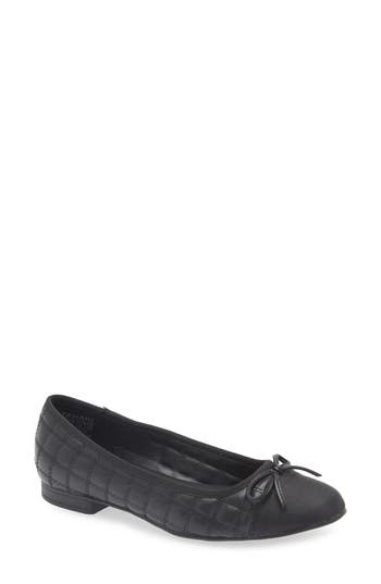 T Tahari Chateau Cap Toe Quilted Flat In Black/black