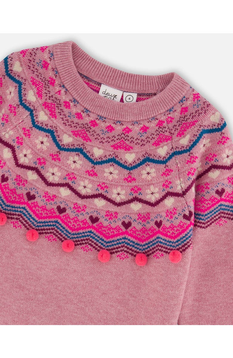 Deux par Deux Little Girl's Fairisle Sweater Lavender, Alternate, color, 