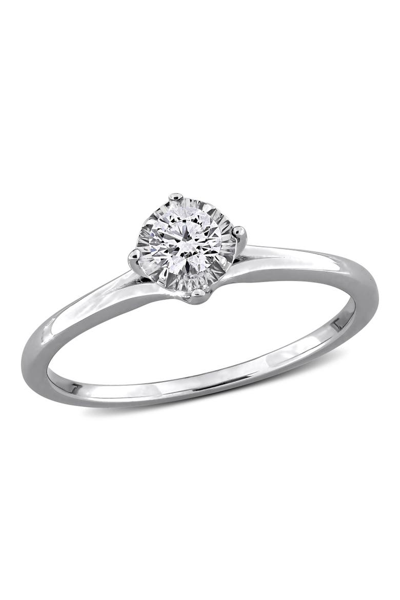 Lab-Grown Diamond Solitaire Ring 18k, Main, color, White Gold