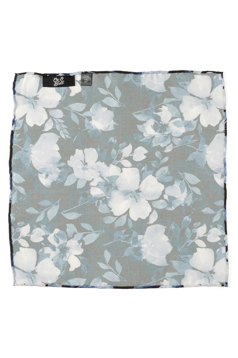 Floral Silk Tie & Pocket Square, Alternate, color, BLUE