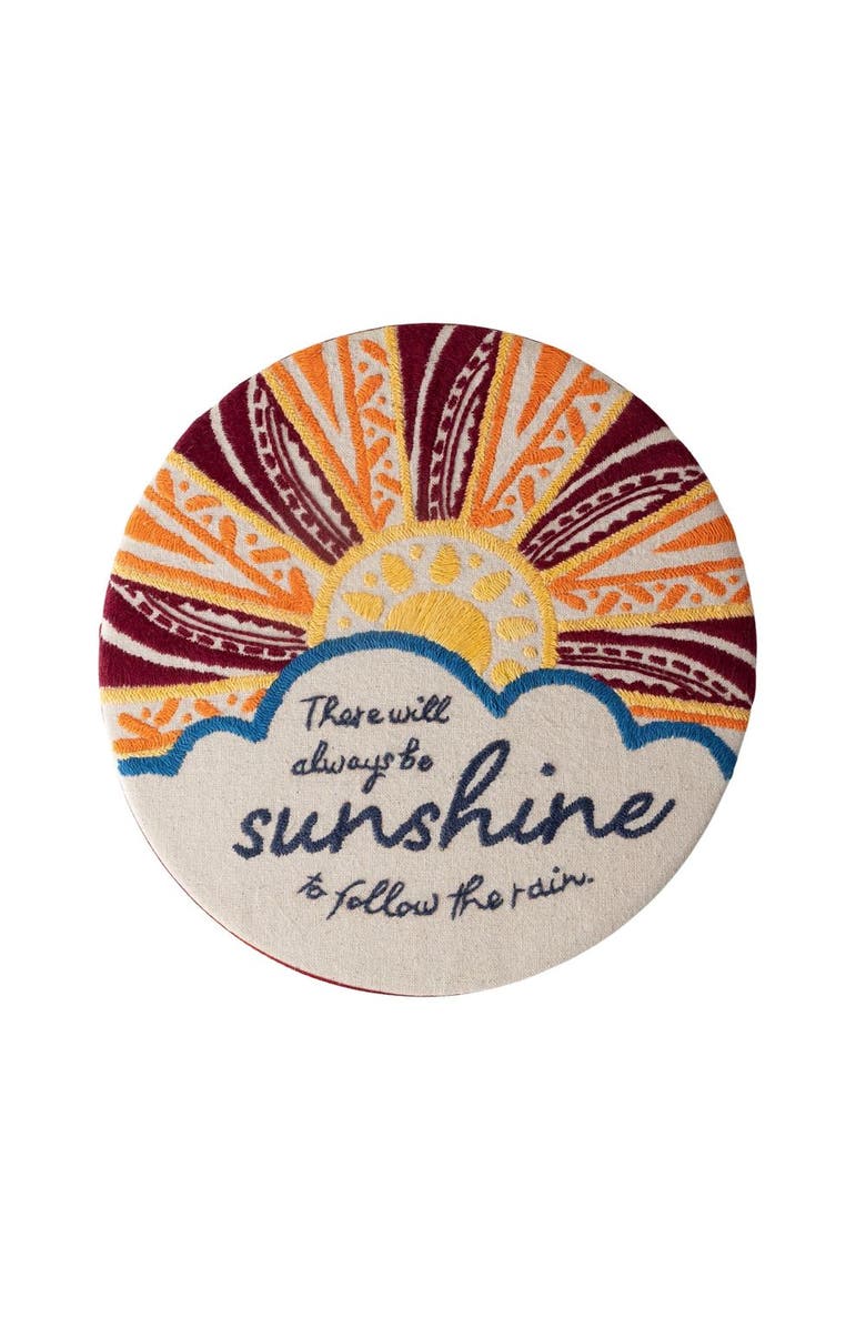 Ten Thousand Villages Prerak Sunshine Hand Embroidered Wall Art, Main, color, Multi Color