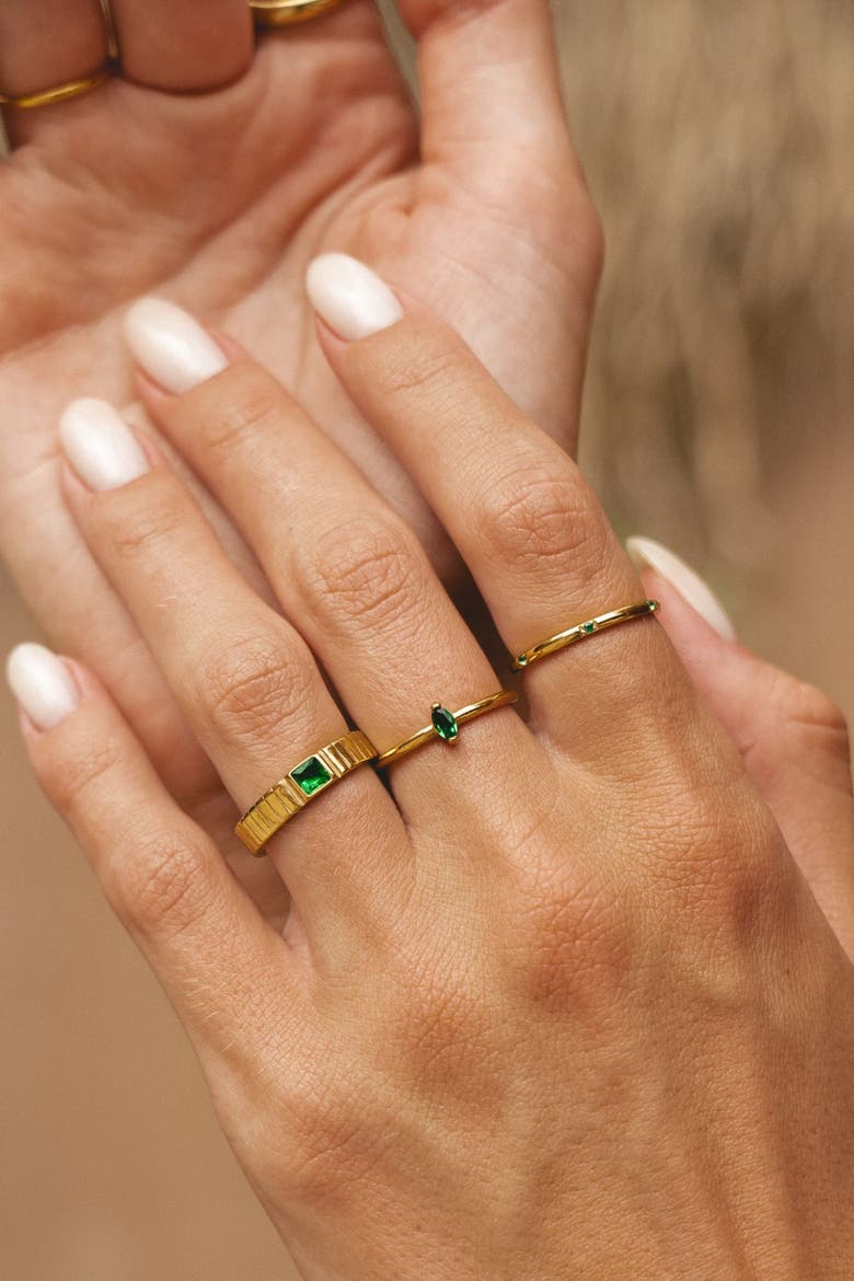 Dainty Emerald Ring, Alternate, color, Green