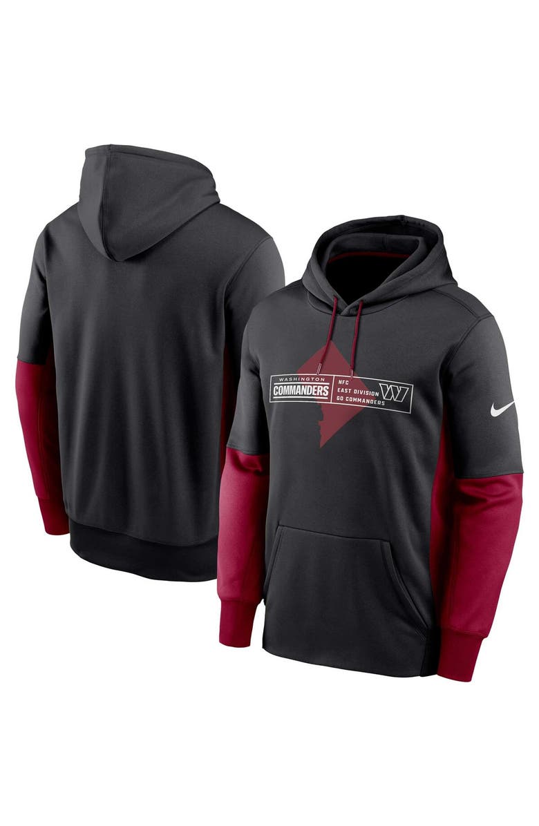 Nike Men's Nike Black Washington Commanders Color Block Fleece Performance Pullover Hoodie, Main, color,