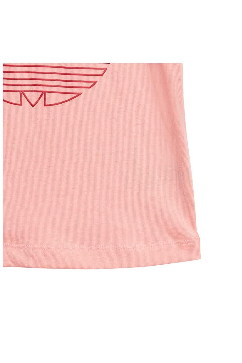 Trefoil Graphic T-Shirt & Bike Shorts Set, Alternate, color, SEMI PINK SPARK/ VICTORY RED